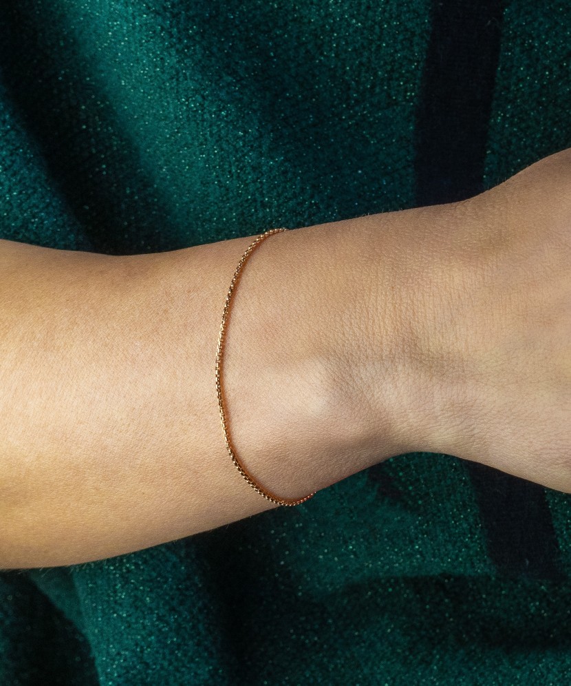 Gold bracelet "Box" 1.4mm