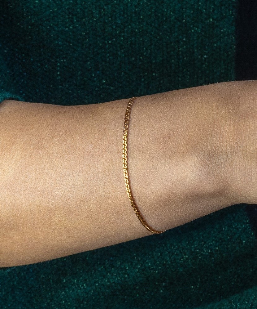 Золотой цельный браслет "Mona Liza" 2.2мм Золотой цельный браслет "Mona Liza" 2.2мм