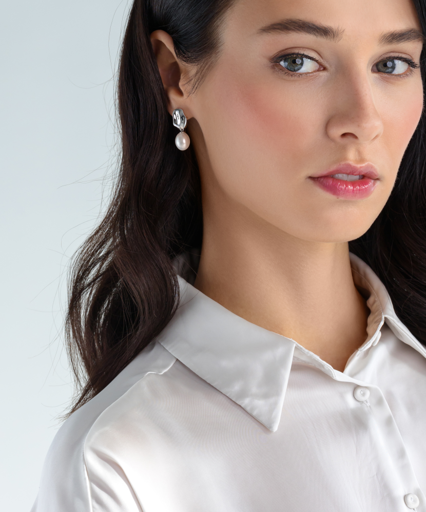 Sterling silver earrings with pearls