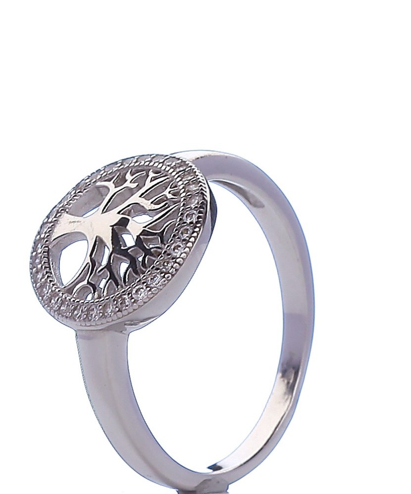 Sterling silver ring with zircons "Tree of life"