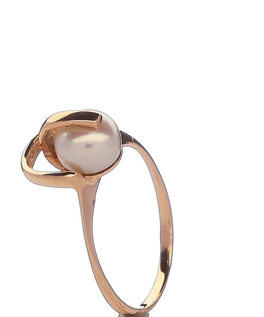 Auksinis žiedas su sint. perlu - Auksiniai žiedai - Goldinga