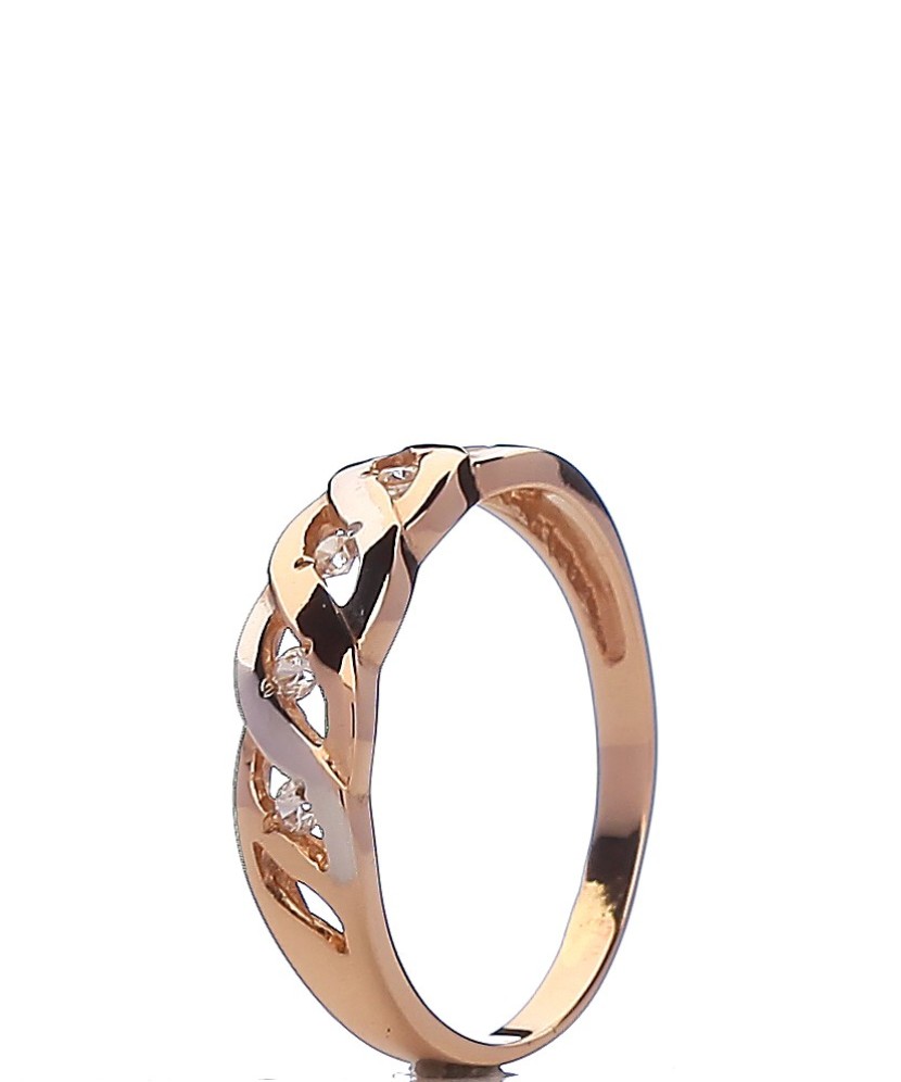 Gold ring with zircons