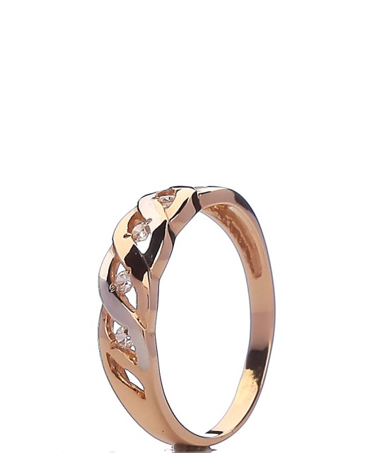 Auksinis žiedas su cirkoniais - Auksiniai žiedai - Goldinga