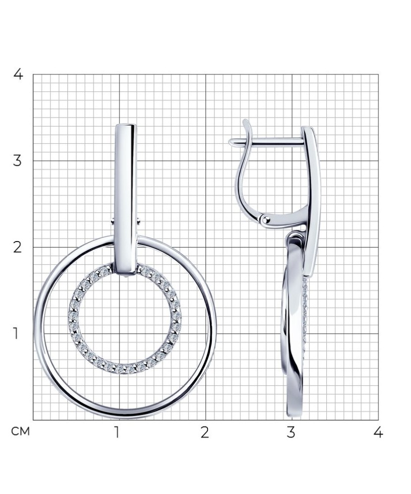 Sterling silver earrings with zircons