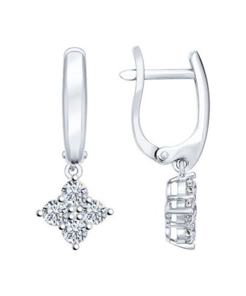 Серьги из серебра с цирконами