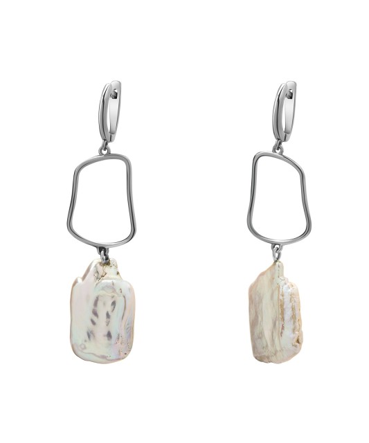 Sidabriniai auskarai su perlu  - Goldinga