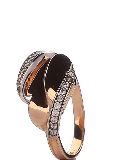 Gold ring with zircons