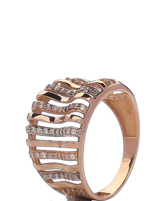 Auksinis žiedas su cirkoniais - Auksiniai žiedai - Goldinga