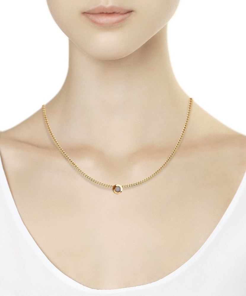 Gold pendant with zircons