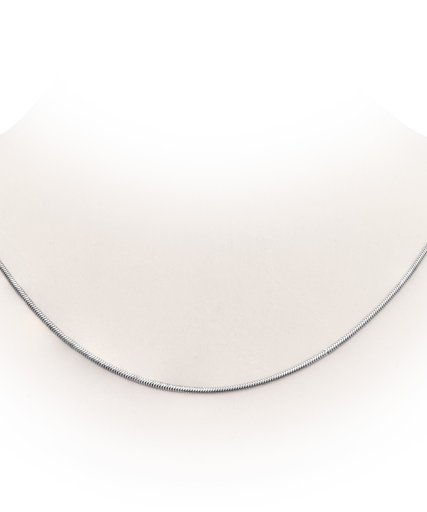 Sterling silver chain plated with rhodium"Snake" 1.4mm