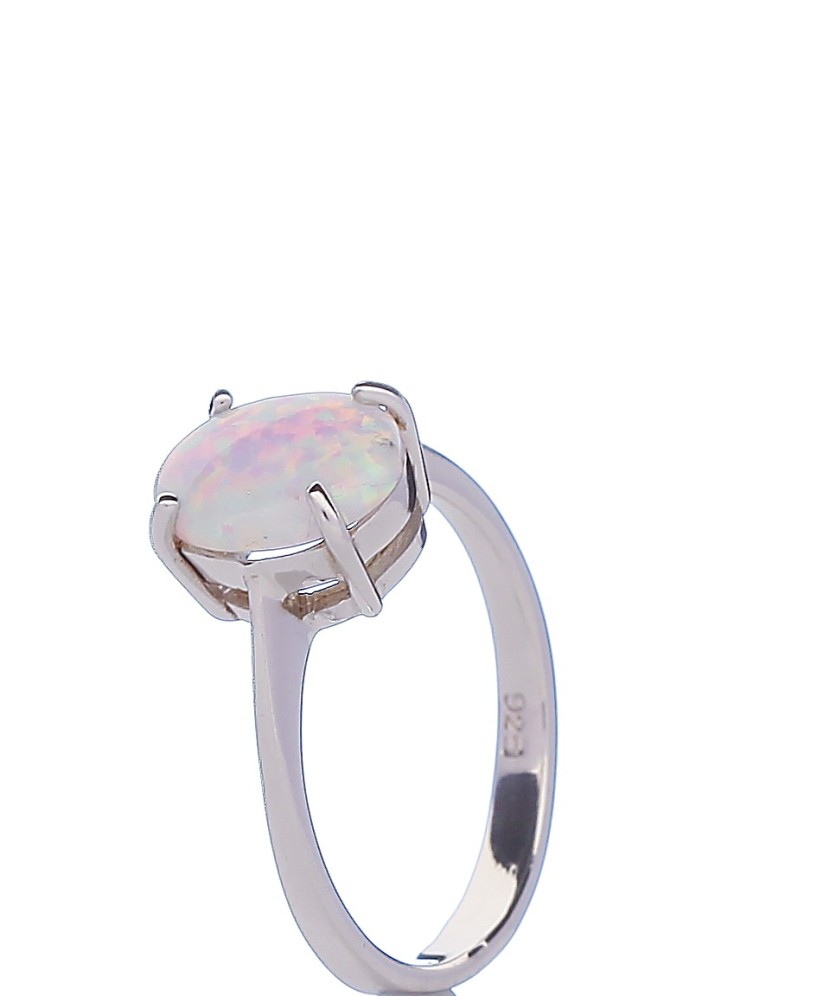 Sterling silver ring with Synthetic Opal