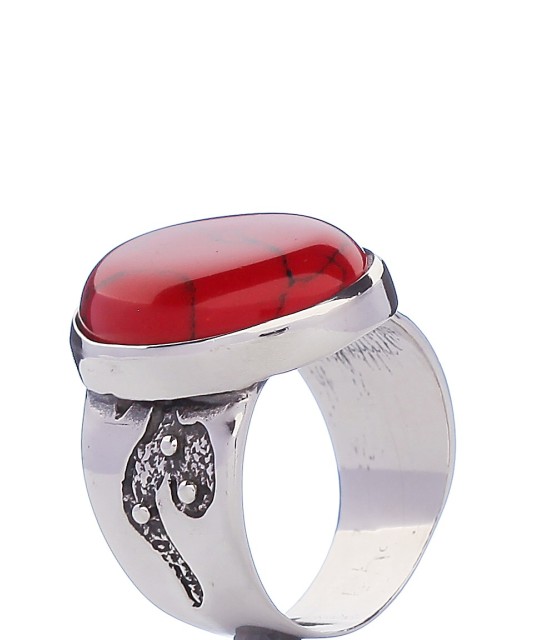 Sterling silver ring with coral