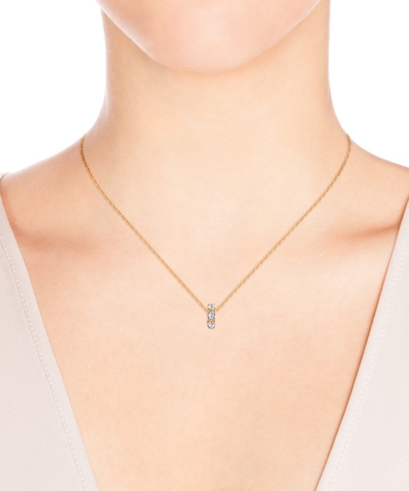 Gold pendant with zircons