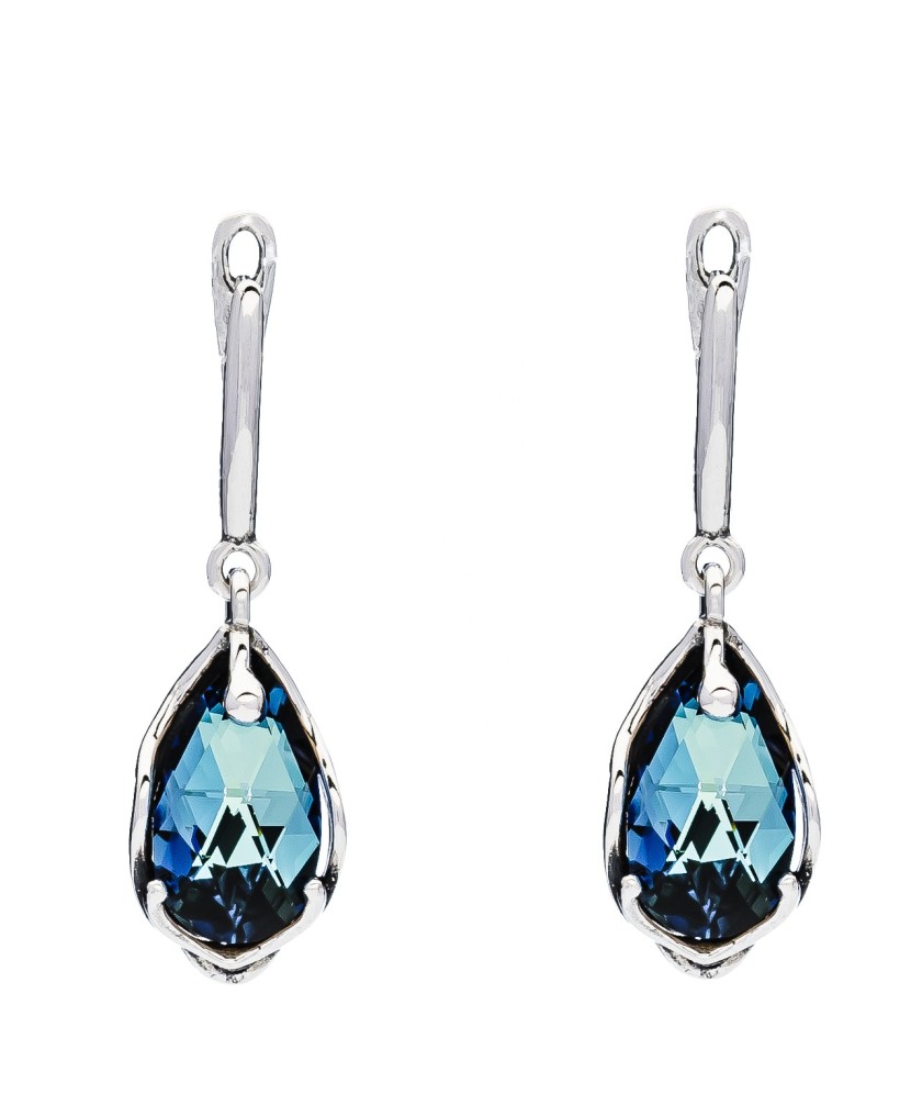 Sterling silver earrings with crystal