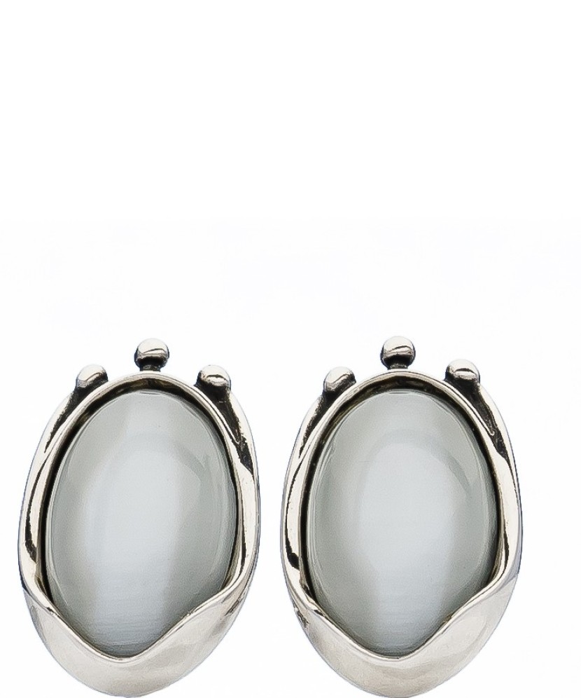 Sidabriniai auskarai su Katės akies akmeniu - Sidabriniai auskarai - Goldinga