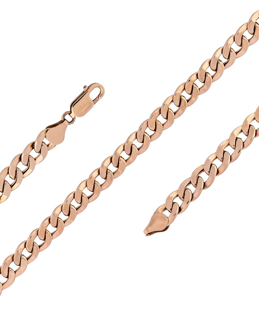 Gold bracelet "Curb" 8.3mm