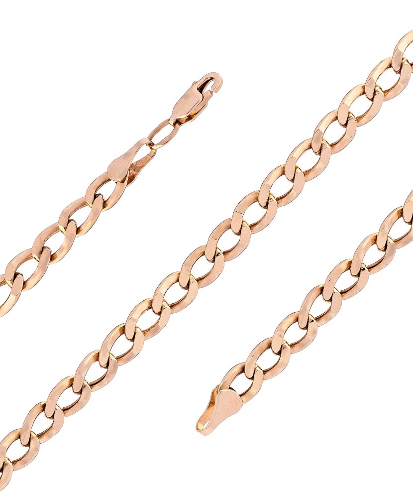 Gold bracelet "Curb" 3.2mm