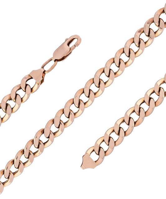 Gold bracelet "Curb" 8.4mm