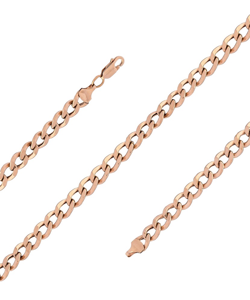 Gold bracelet "Curb" 6.6mm