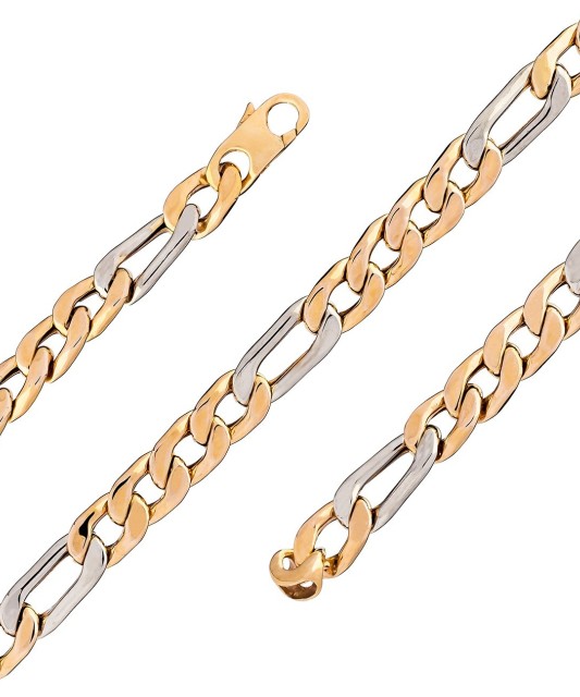 Gold bracelet "Figaro" 7.5mm