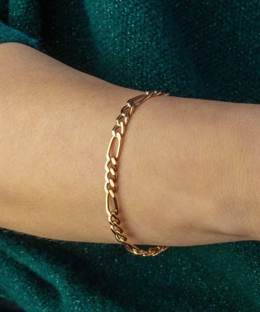 Gold bracelet "Figaro" 6.1mm