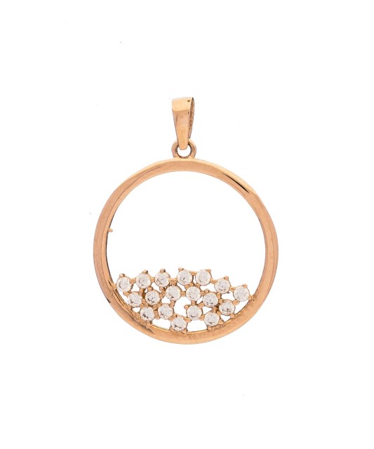 Gold pendant with zircons