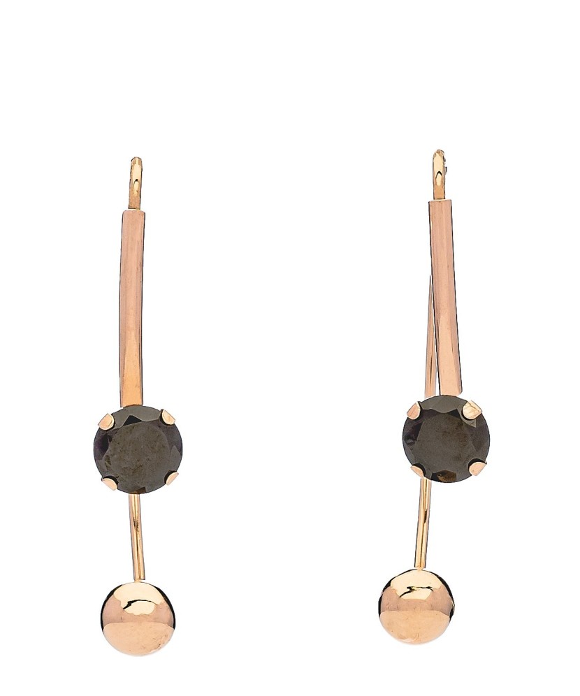 Gold earrings with zircons