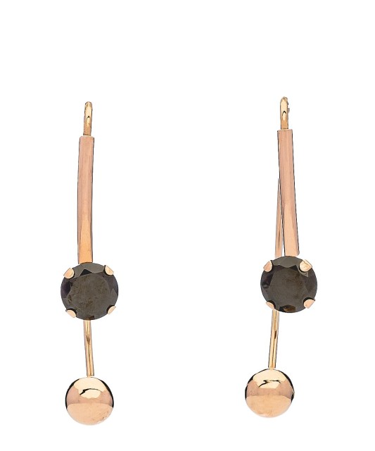 Gold earrings with zircons