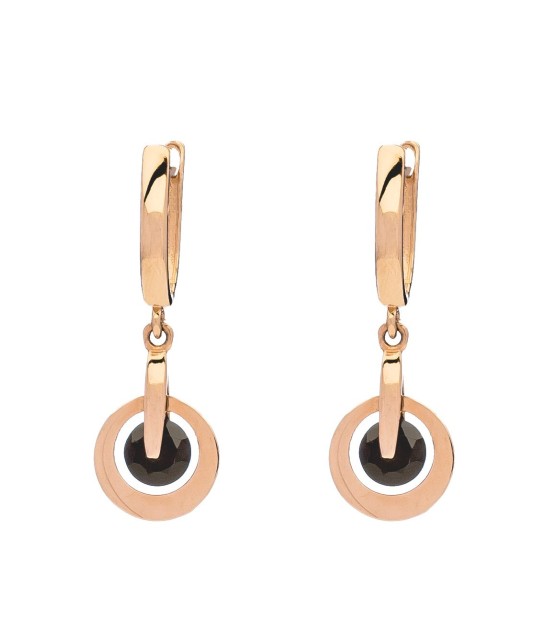Gold earrings with zircons
