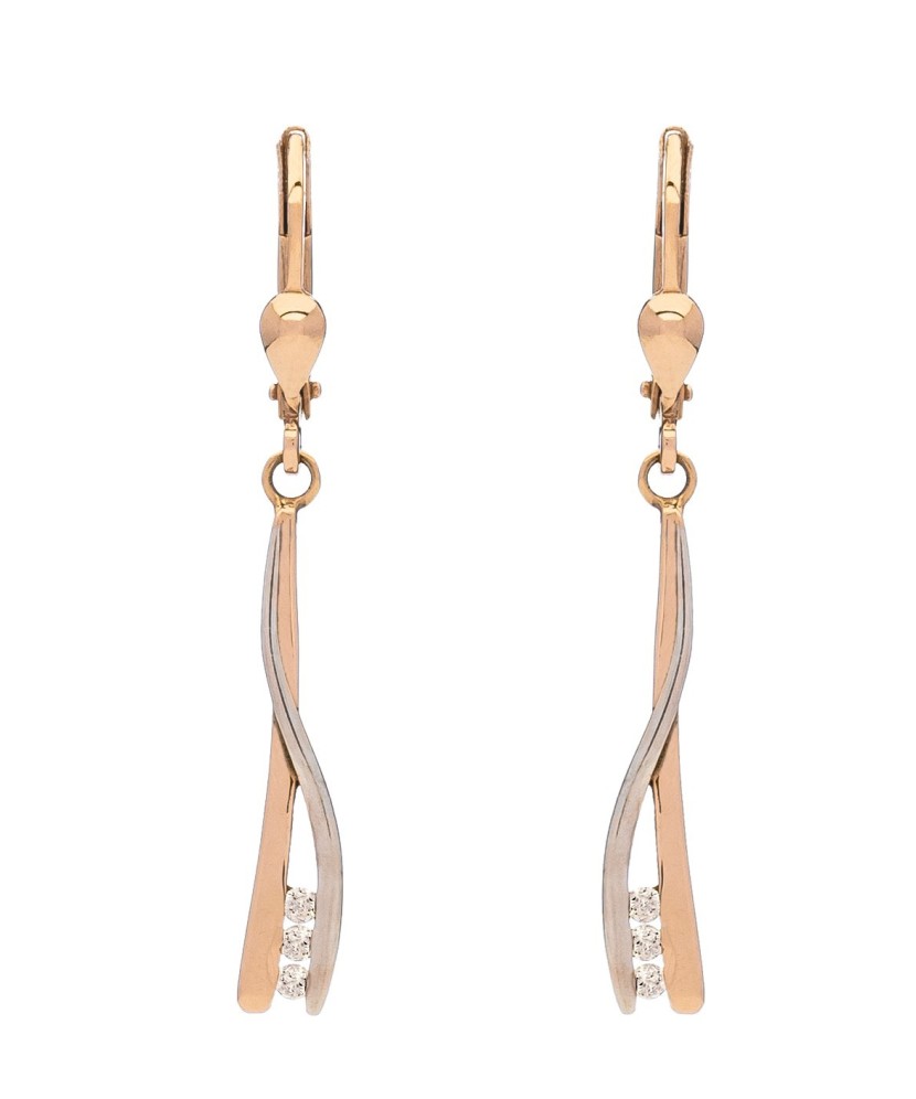 Auksiniai auskarai su cirkoniais  - Goldinga