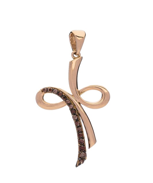 Gold pendant with smoky topazes