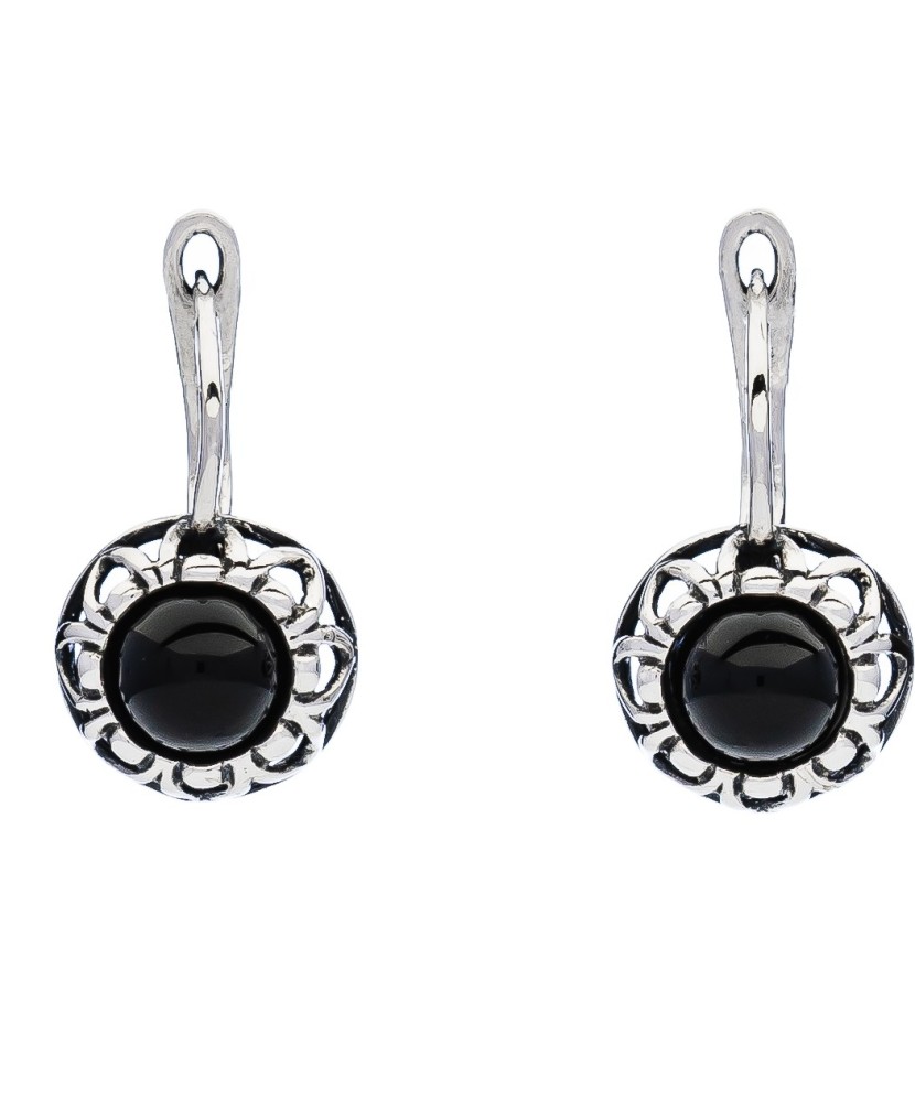 Sidabriniai auskarai su oniksu - Sidabriniai auskarai - Goldinga Sidabriniai auskarai su oniksu - Sidabriniai auskarai - Goldinga