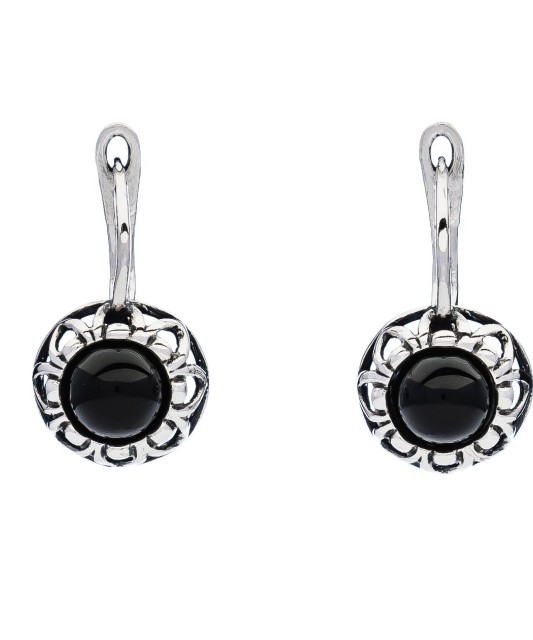 Sterling silver earrings with onyx