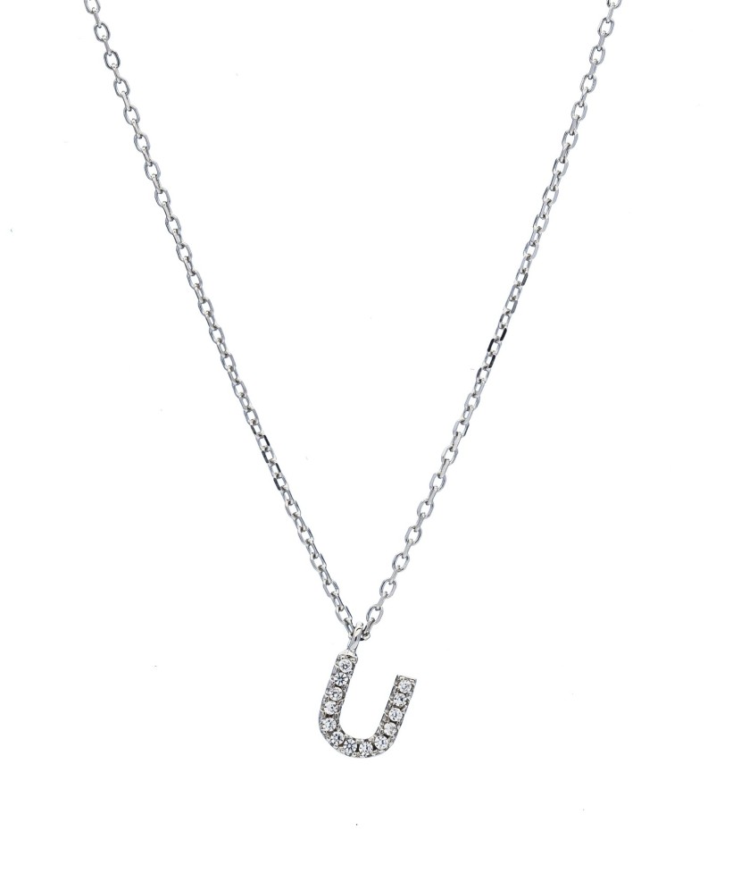 Sterling silver chain with pendant Letter U