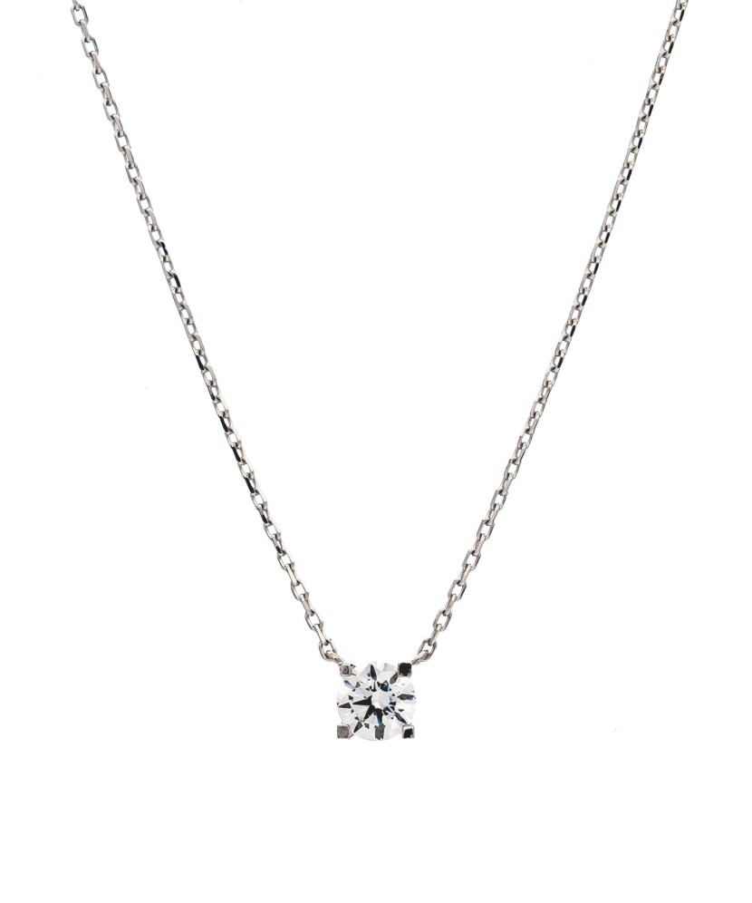 White gold chain with zirconium pendant