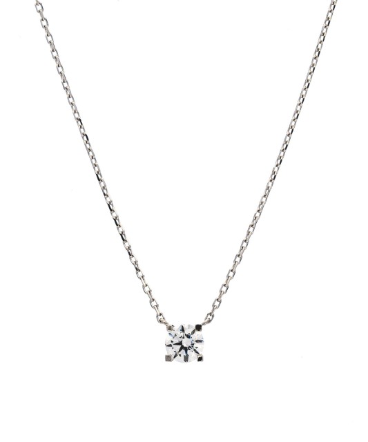 White gold chain with zirconium pendant