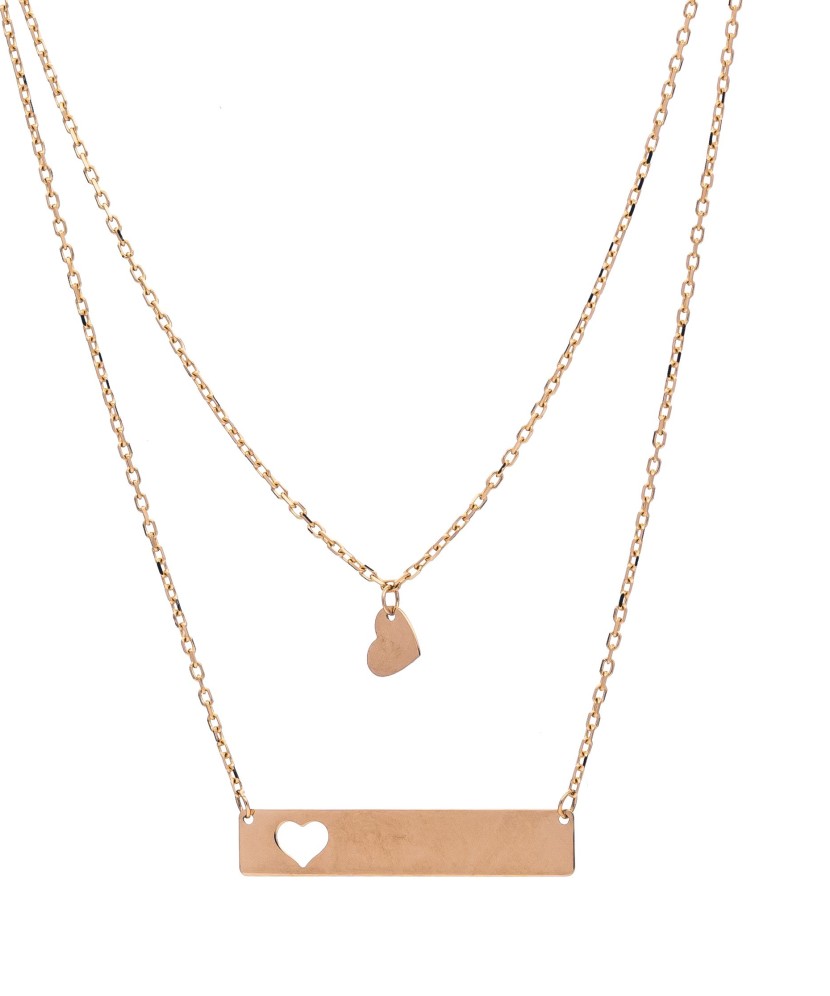 Double gold chain with pendants