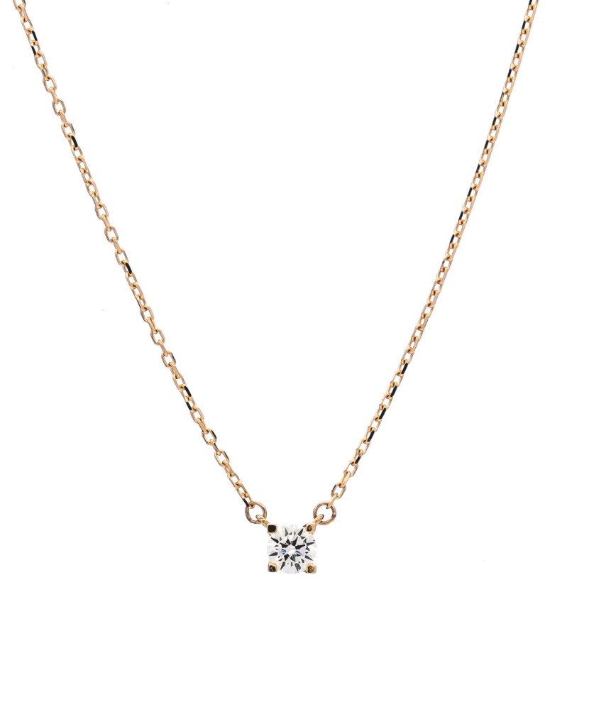 Gold chain with zirconium pendant