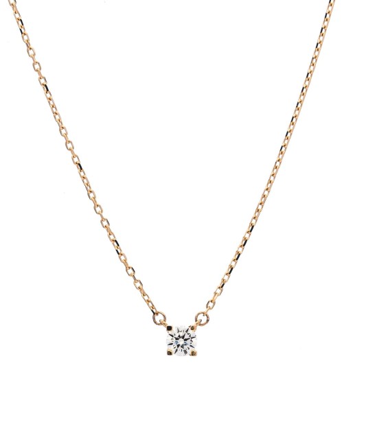 Gold chain with zirconium pendant