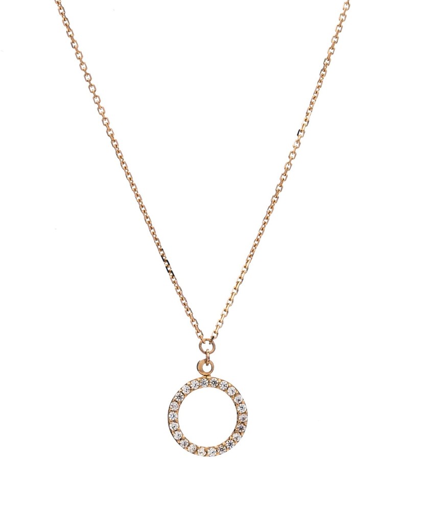 Gold chain with zirconium pendant