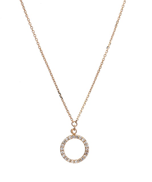 Gold chain with zirconium pendant