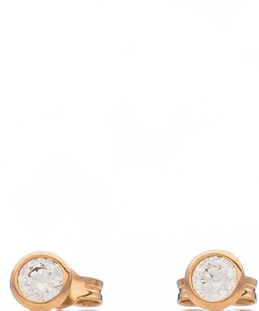 Gold earrings with zircons