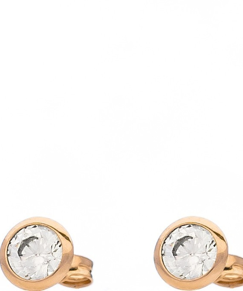 Gold earrings with zircons