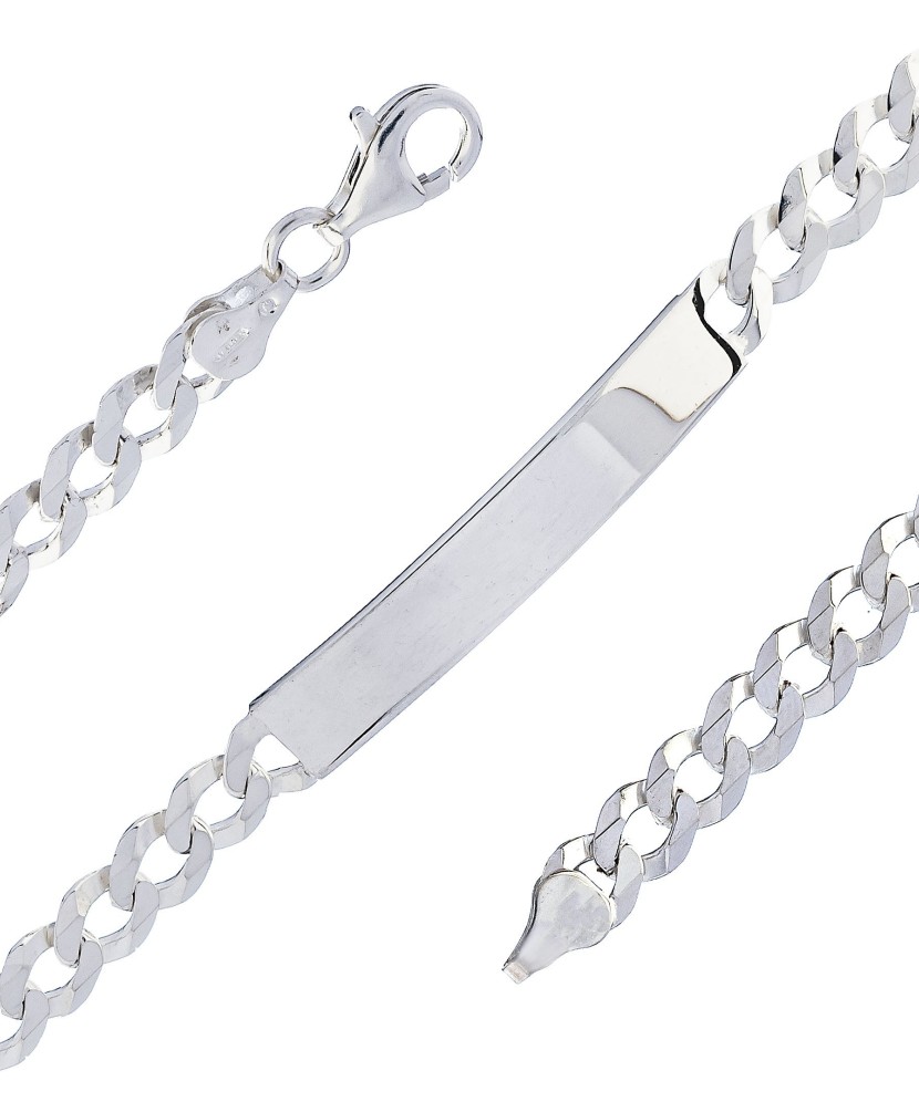 Sterling Silver bracelet with plate "Curb"