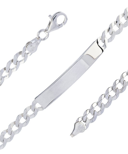 Sterling Silver bracelet with plate "Curb"