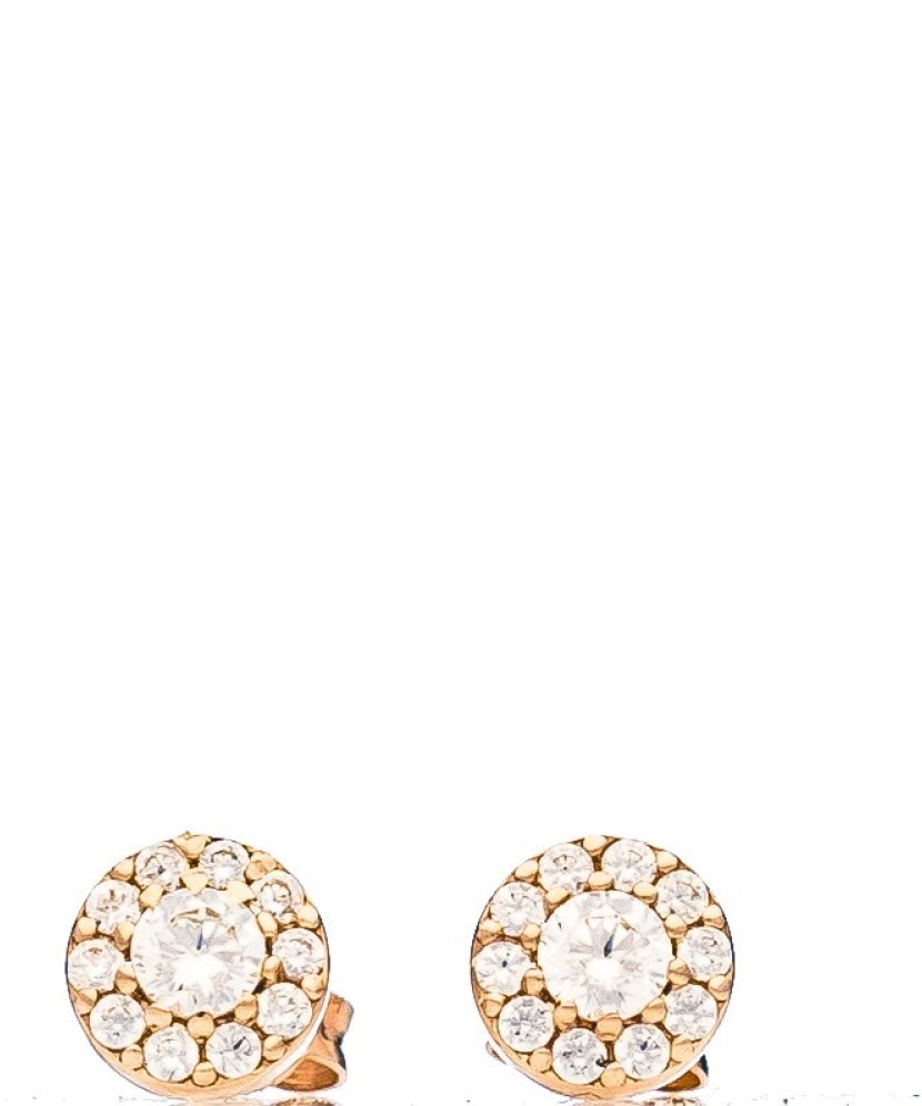 Gold earrings with zircons