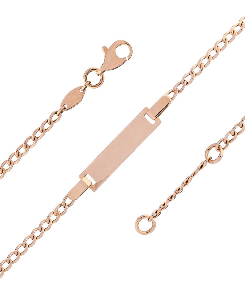 Gold vaikiška bracelet with plate Gold vaikiška bracelet with plate