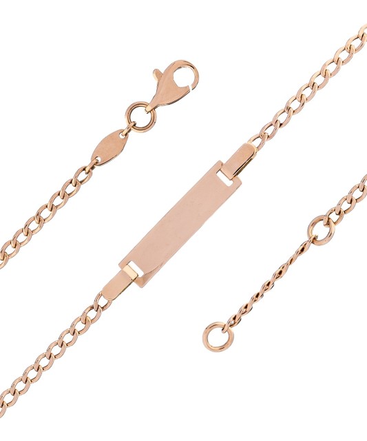 Gold vaikiška bracelet with plate