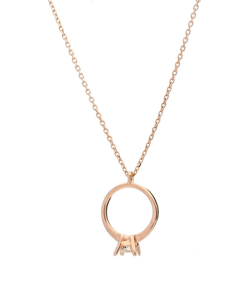 Gold chain with zirconium pendant