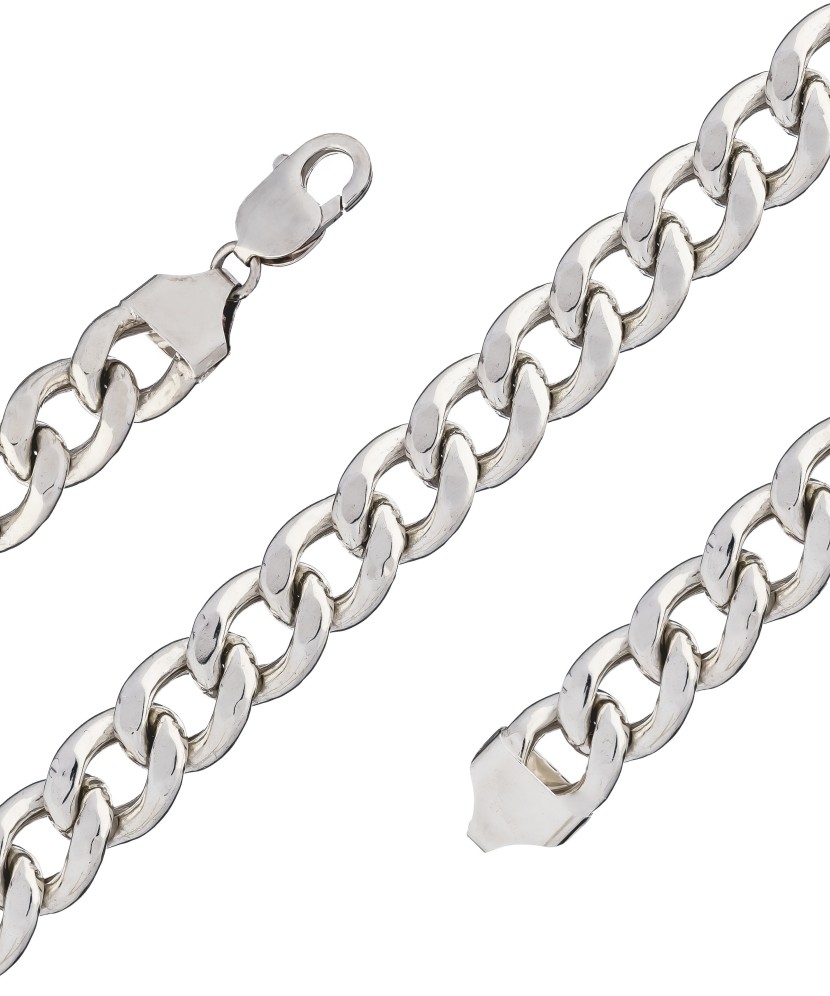 Sterling silver chain "Curb" 12.9mm